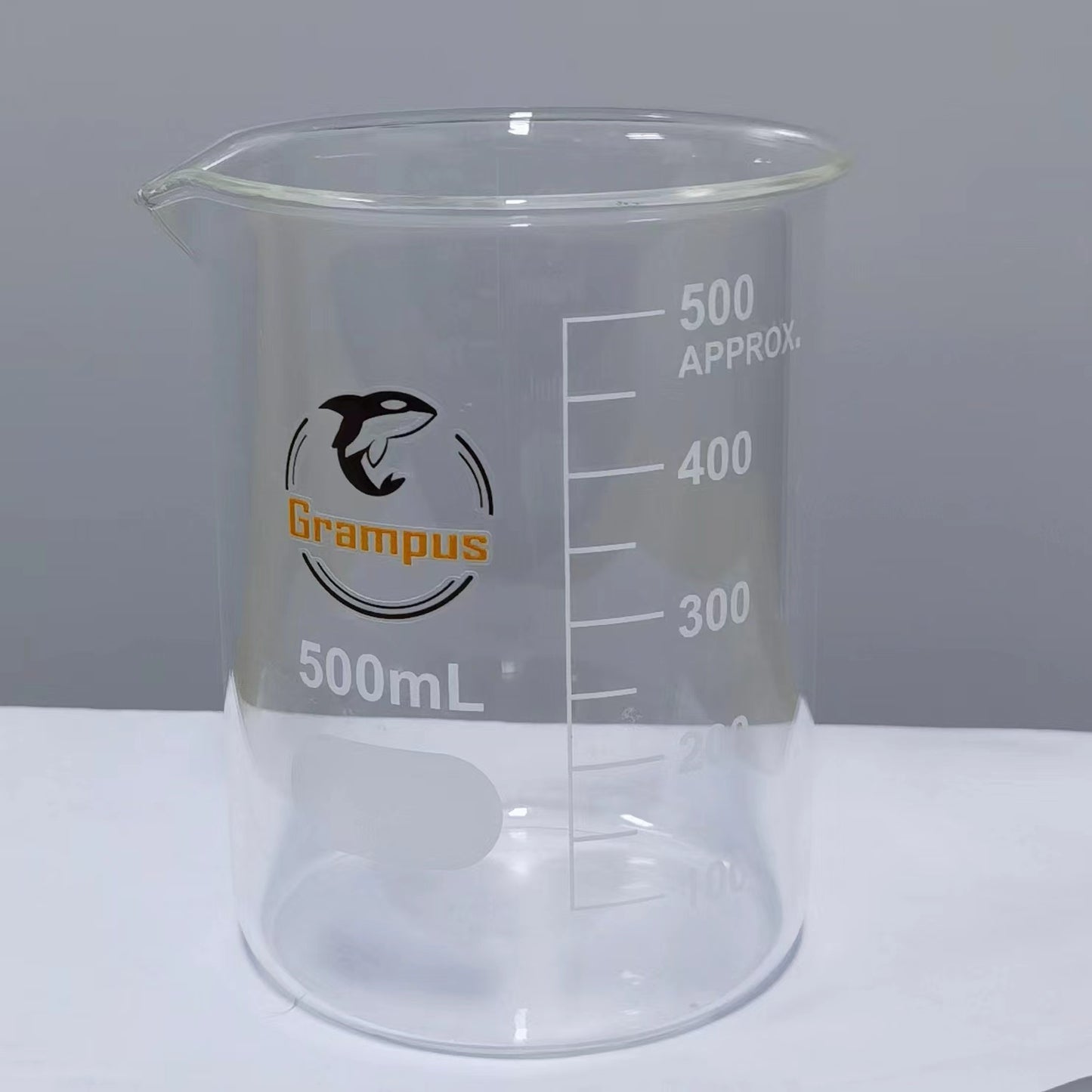 Low Form Glass Beaker, with Spout, Marking Spot and Printed Graduation, 50mL 100mL 250mL 500mL 1000mL 2000mL 3000mL 5000mL are Available